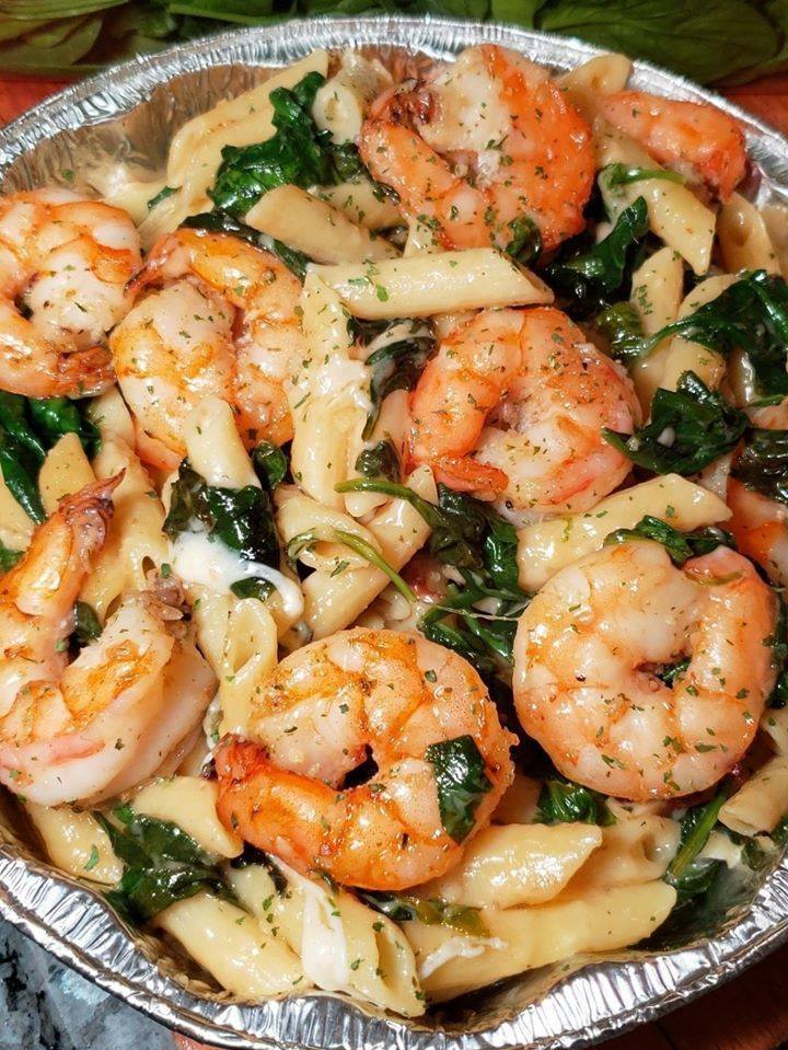 CHEESE SHRIMP PENNE PASTA & SPINACH – Daily Recipes