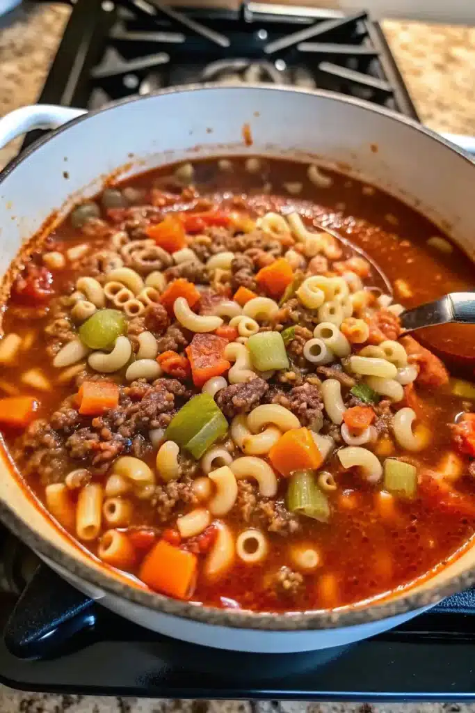 Homemade Hamburger Soup, an easy and warming recipe perfect for weeknight dinners.