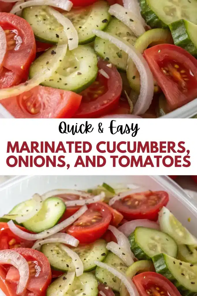 1 marinated cucumbers onions and tomatoes 2