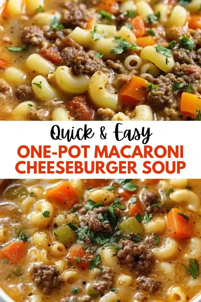 1 one pot macaroni cheeseburger soup 2