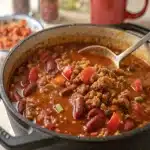 Wendy's Copycat Chili simmered with ground beef, beans, tomatoes, and spices for a hearty and comforting dish.
