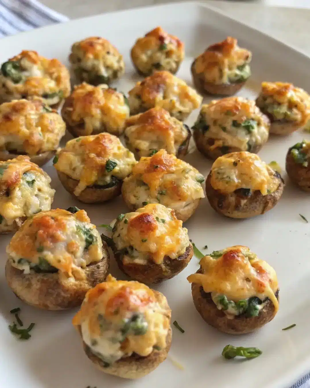 13 crab stuffed mushrooms