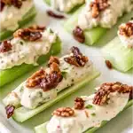 Bacon Cranberry Walnut Stuffed Celery, a simple yet elegant appetizer packed with flavor.