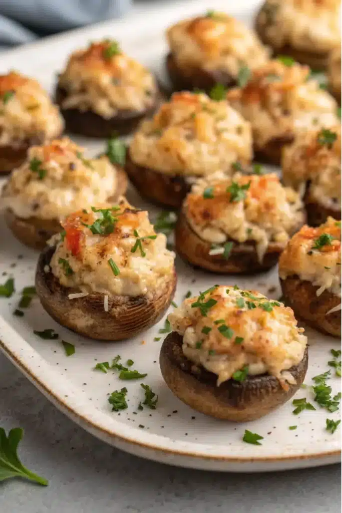 14 crab stuffed mushrooms