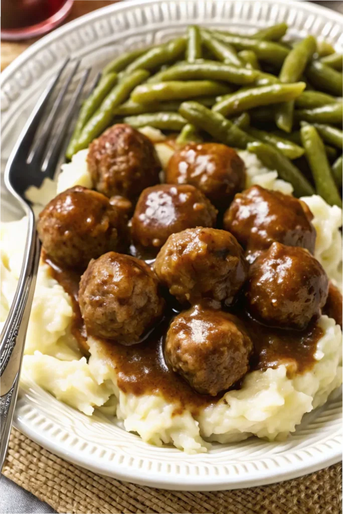 Classic Salisbury Steak Meatballs, an easy-to-make recipe with a rich and delicious sauce.