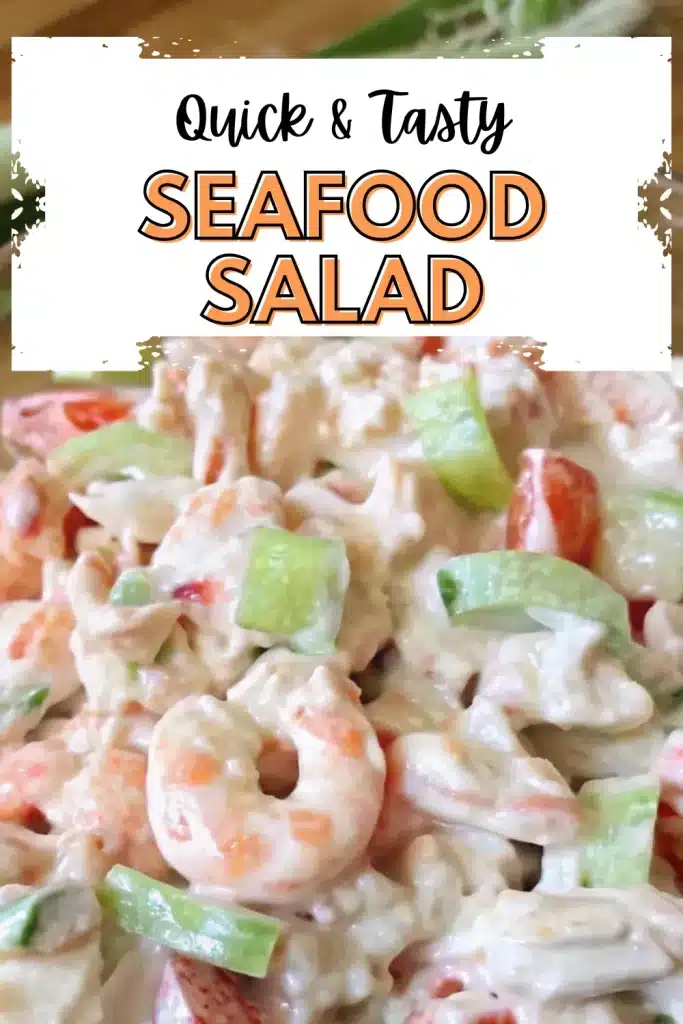 Homemade Seafood Salad with shrimp, crab, and a creamy dressing for a quick and satisfying meal.