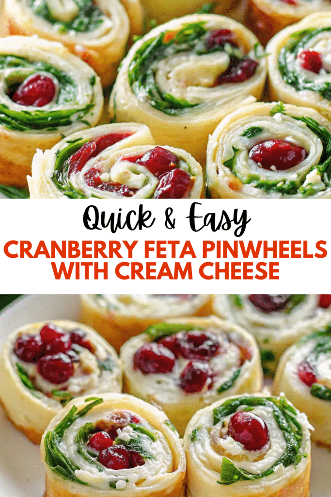 17 cranberry feta pinwheels with cream cheese 2