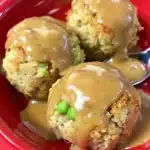 Leftover Turkey Stuffing Balls, a creative way to use holiday leftovers with a crispy golden exterior.