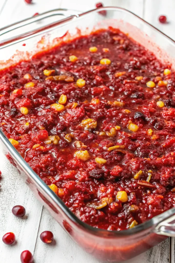 Easy Cranberry Salad, a festive dish combining tart cranberries and sweet, creamy dressing.