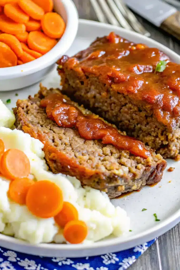 Easy Meatloaf With A Tomato Beef Sauce, a comforting dish perfect for weeknight dinners.