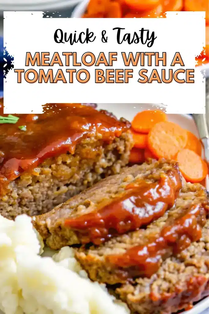 Meatloaf With A Tomato Beef Sauce, a classic recipe with a savory, beefy twist.