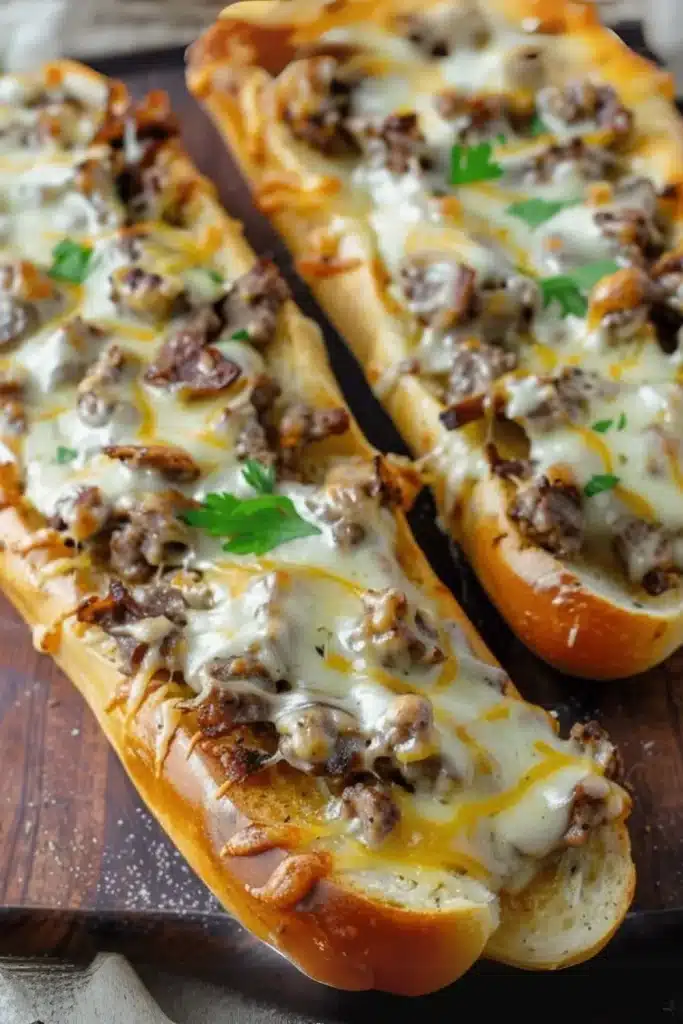 2 philly cheesesteak cheesy bread 1