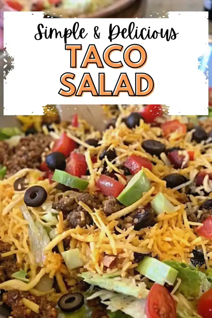 Taco Salad, a vibrant and flavorful dish with seasoned beef, fresh veggies, and crispy tortilla chips.