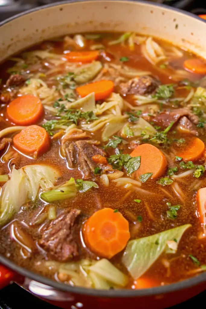 3 cabbage soup with beef and rice 1