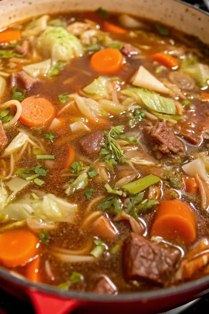 3 cabbage soup with beef and rice 3