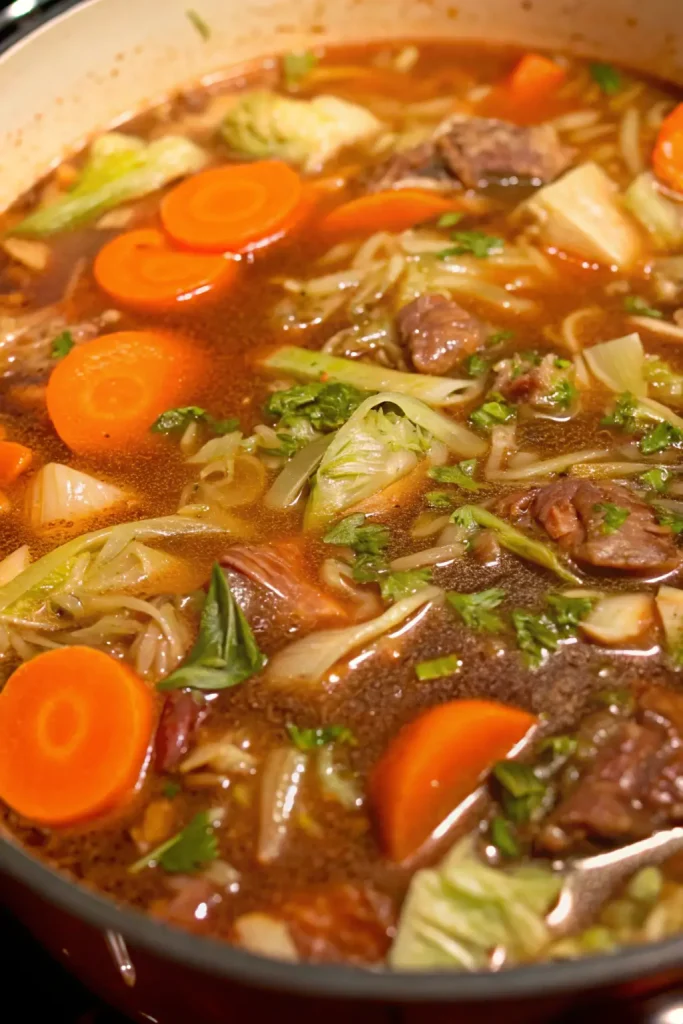 3 cabbage soup with beef and rice 4