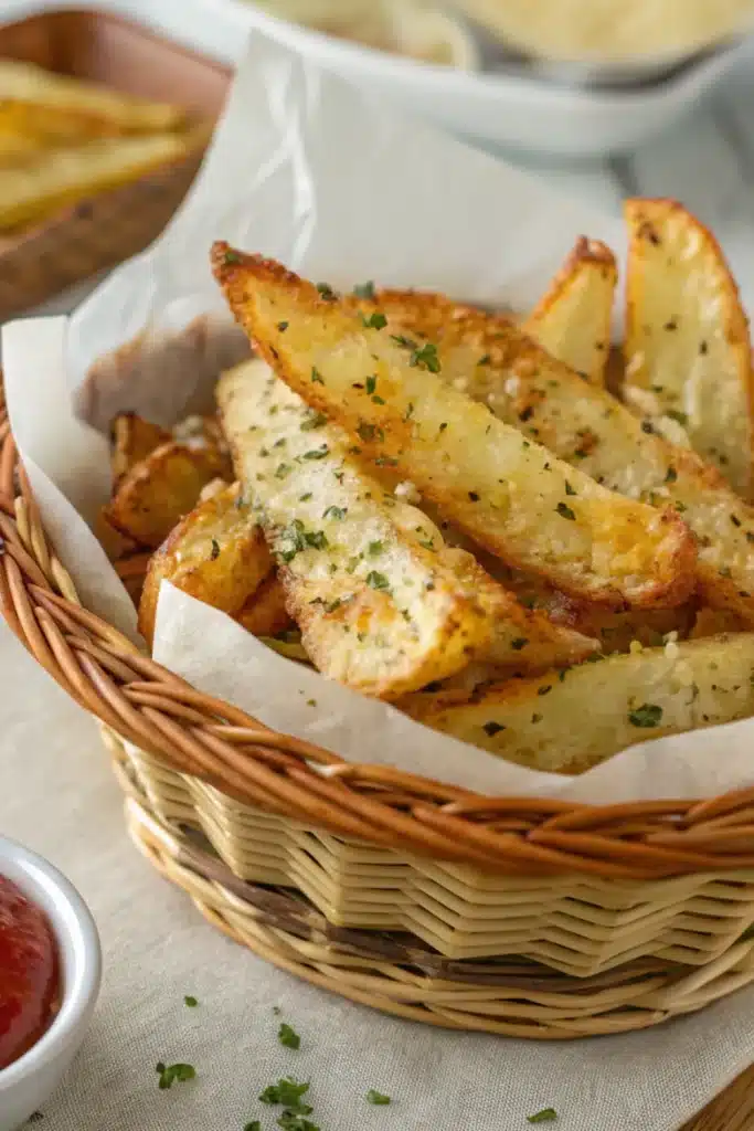 6 baked garlic parmesan potato wedges 1