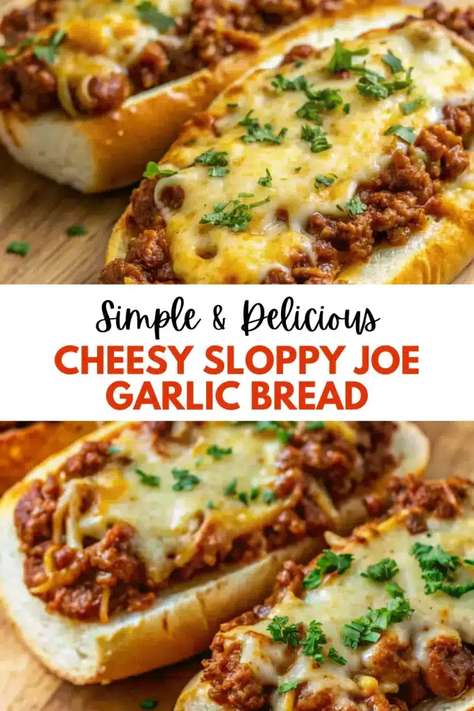 6 cheesy sloppy joe garlic bread 2