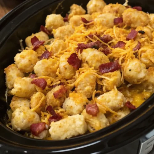 6 crockpot cheesy chicken tater tot