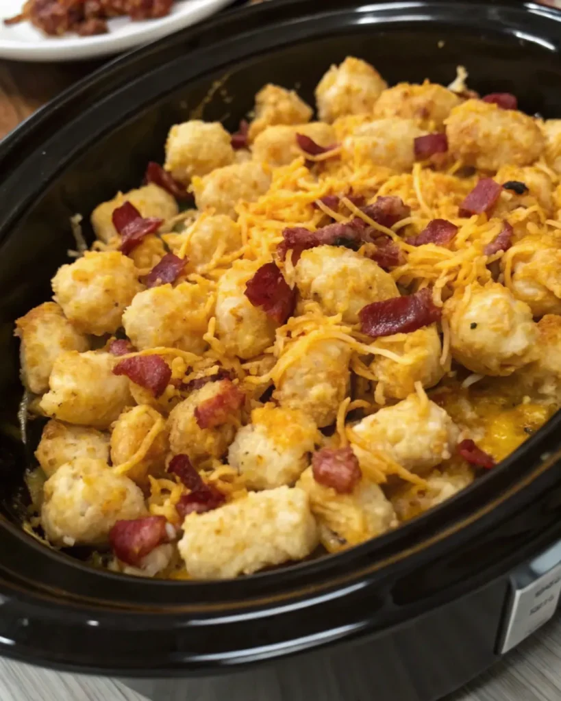 6 crockpot cheesy chicken tater tot