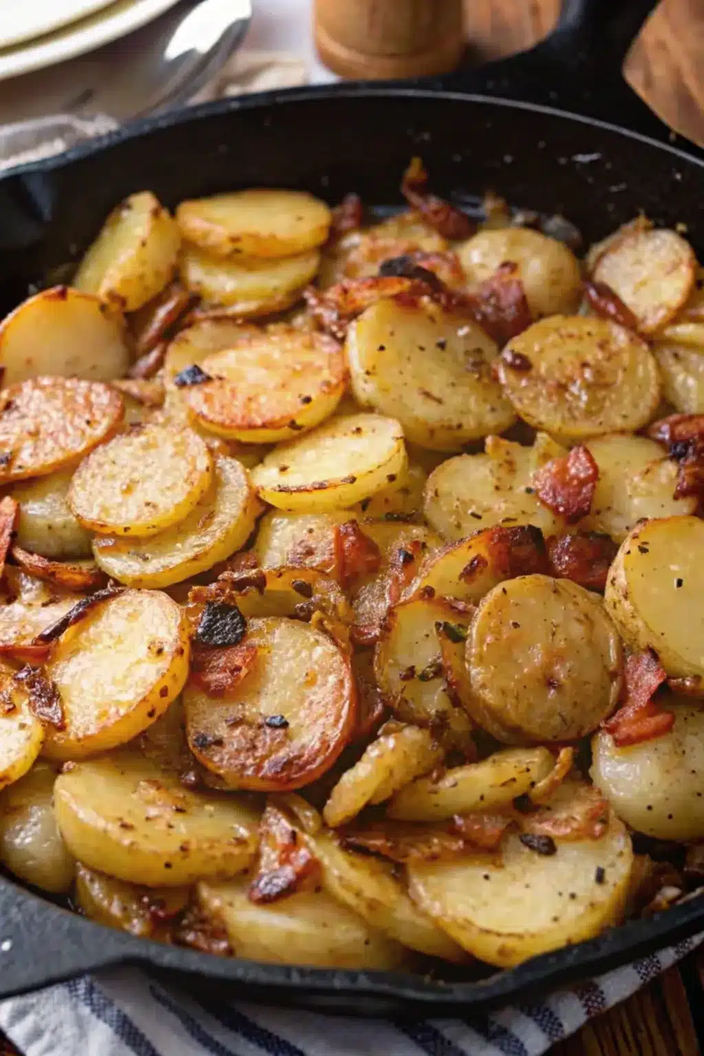 Fried Potatoes and Onions, a hearty and rustic dish that pairs beautifully with any meal.