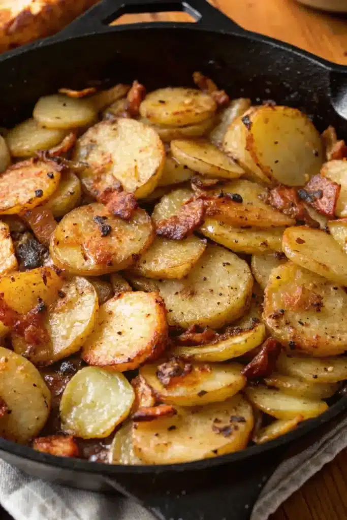 Fried Potatoes and Onions, a simple yet flavorful recipe ideal for breakfast or dinner sides.