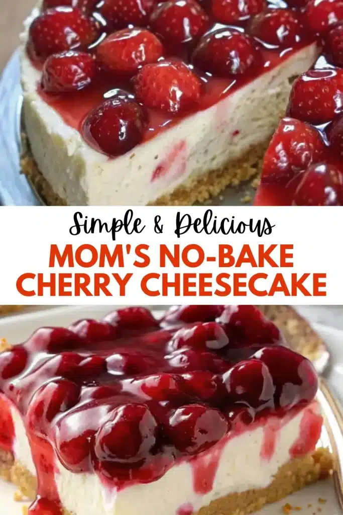 6 moms no bake cherry cheesecake 2