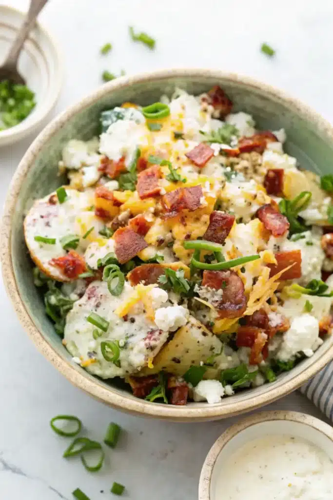 6 no mayo loaded baked potato salad