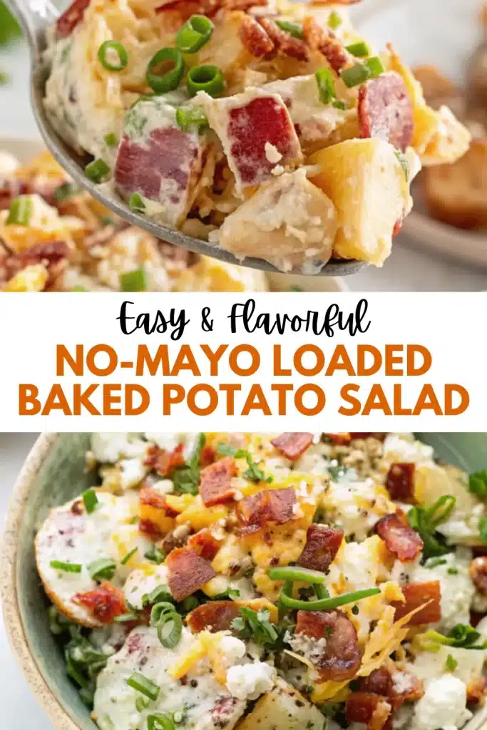 6 no mayo loaded baked potato salad pin