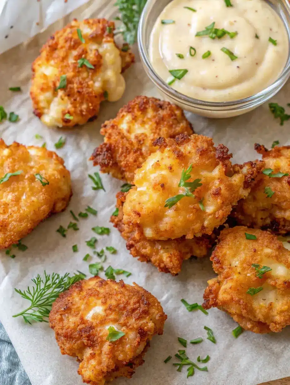 7 cheesy chicken fritters 1