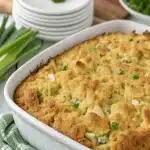 Cornbread Dressing made with moist cornbread, savory seasonings, and herbs for a classic holiday side dish.