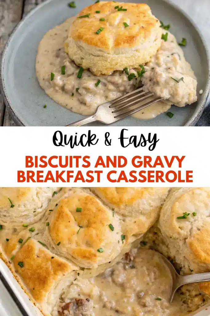 9 biscuits and gravy with sausage and egg breakfast casserole 2