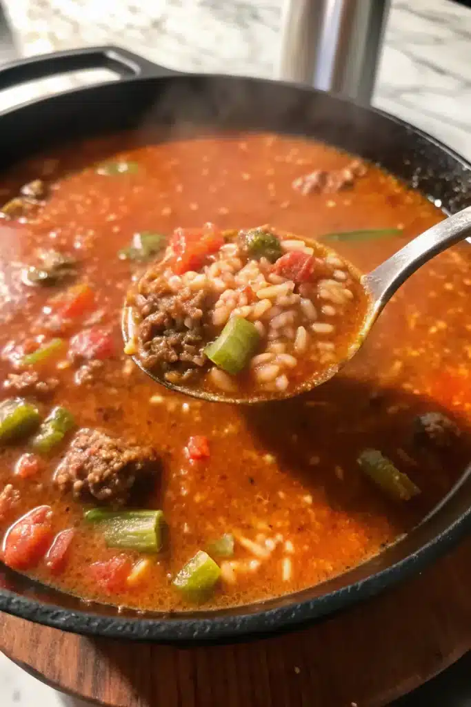 Delicious stuffed pepper soup, a one-pot meal full of bold flavors.