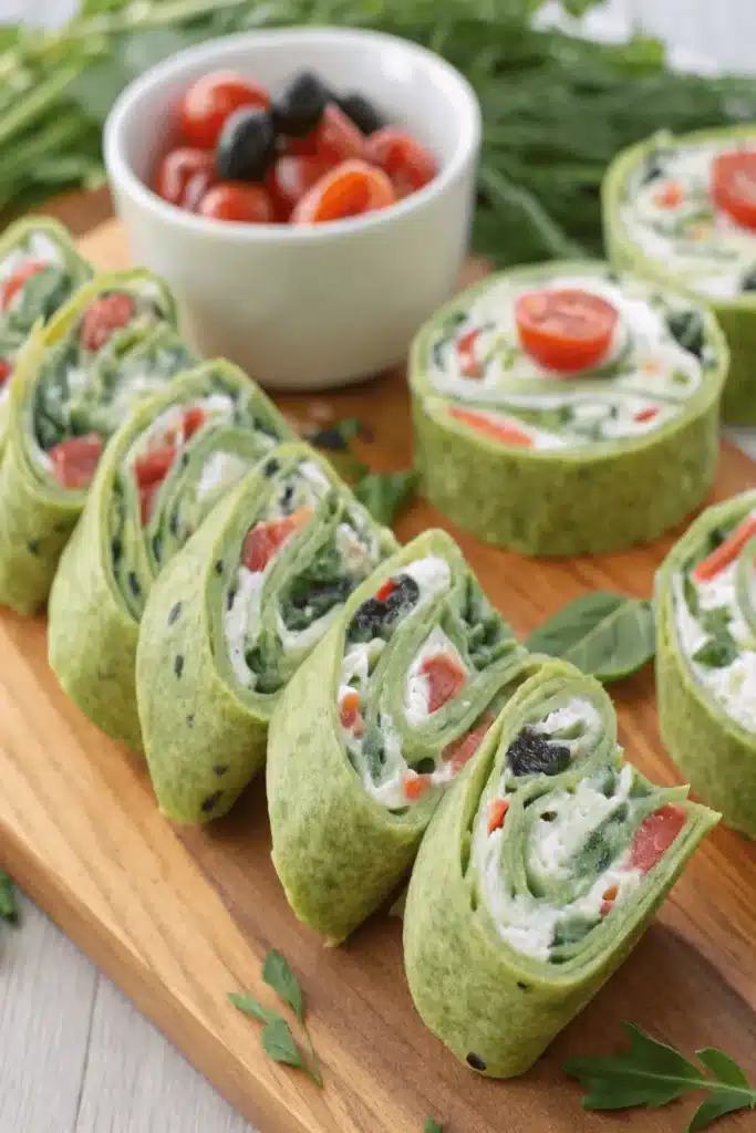 Veggie Cream Cheese Roll-Ups filled with fresh vegetables and creamy cheese for a quick and delicious appetizer or snack.