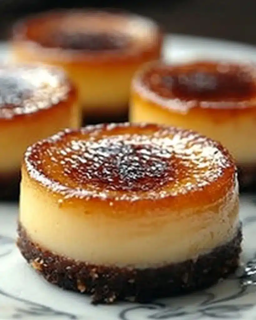 mini creme brulee cheesecakes