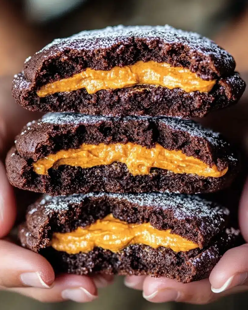 peanut butter stuffed chocolate cookies