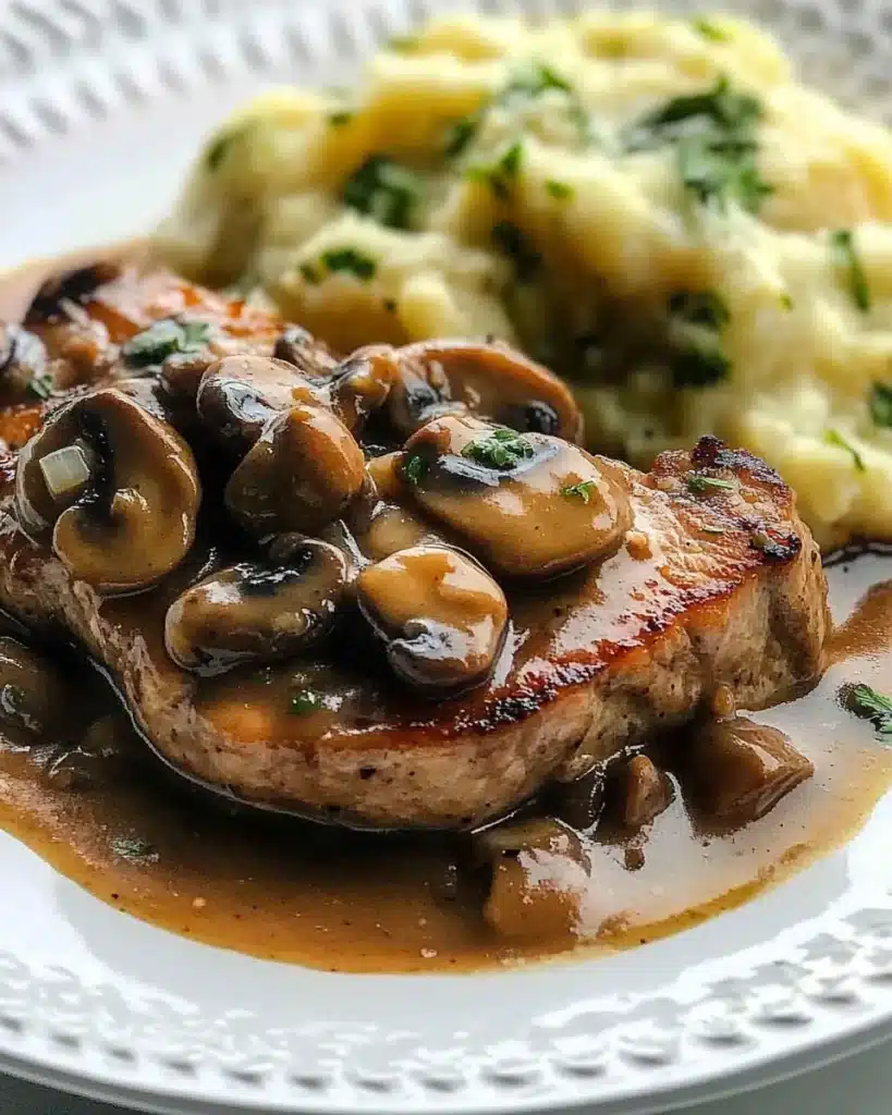 pork chops in garlic mushroom sauce