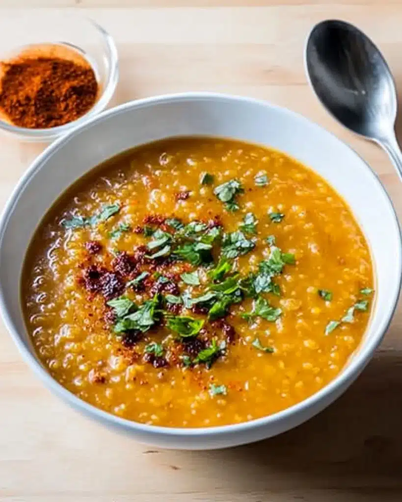 red lentil soup with warm spices