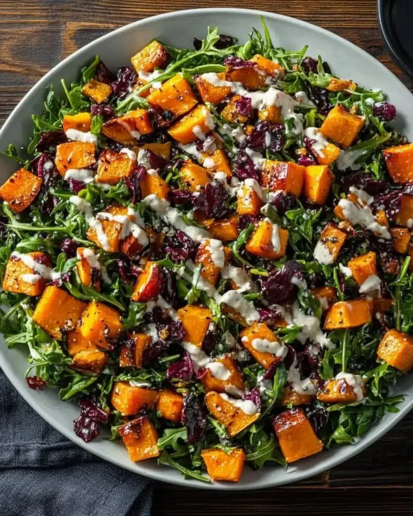 roasted butternut squash salad with creamy tahini