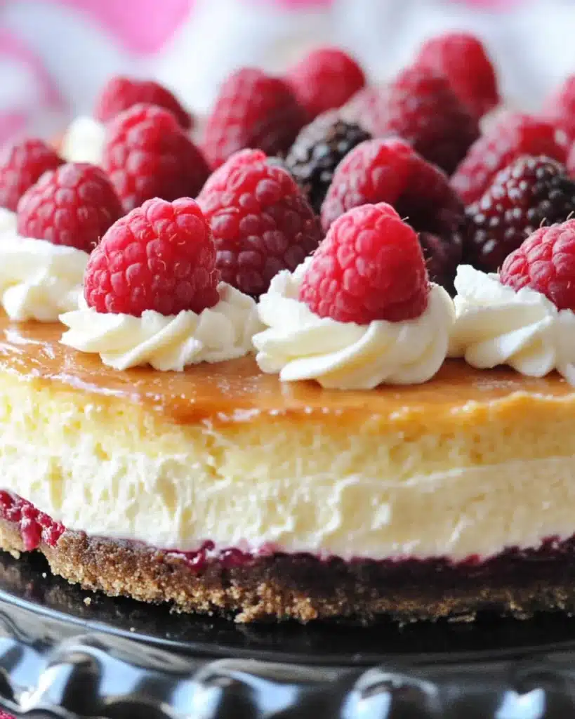 white chocolate raspberry cheesecake