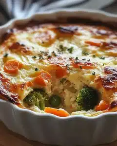 savory vegetable and cheese egg bake