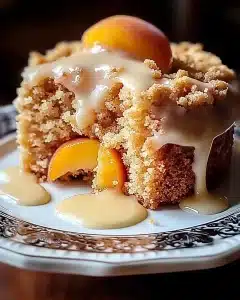 southern peach crumb cake