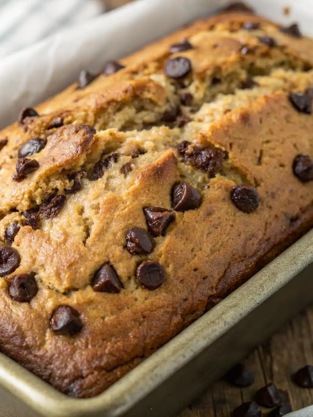 Chocolate Chip Banana Bread Close-up