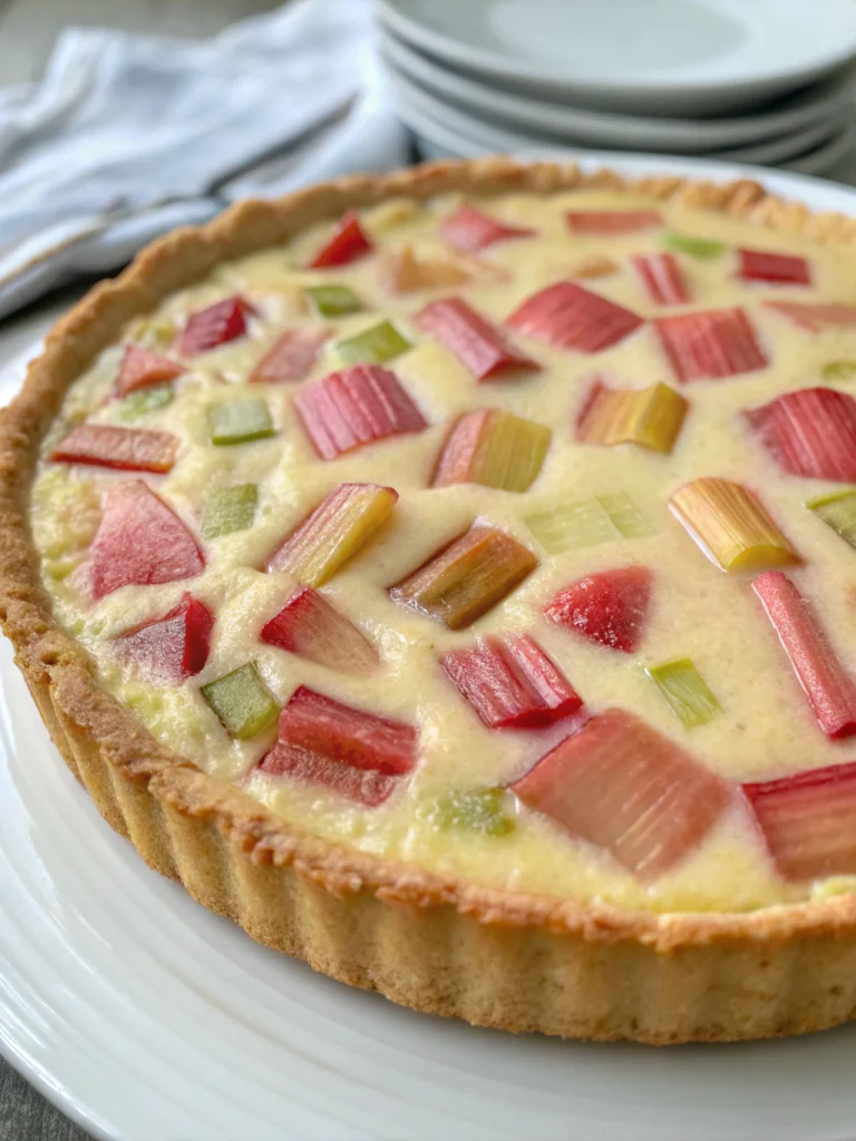 Crustless Rhubarb Custard Pie