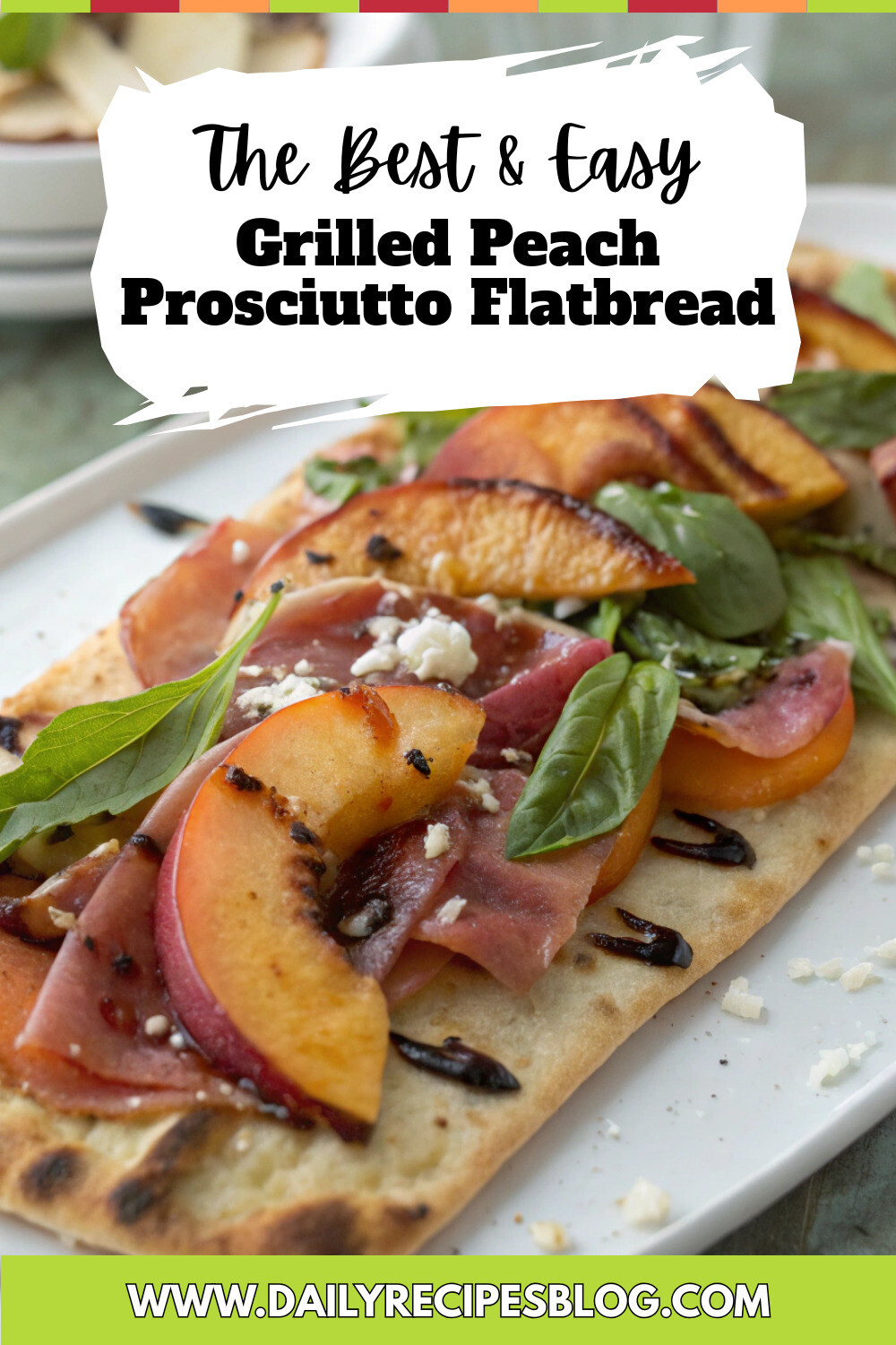 Grilled Peach Prosciutto Flatbread pinterest image