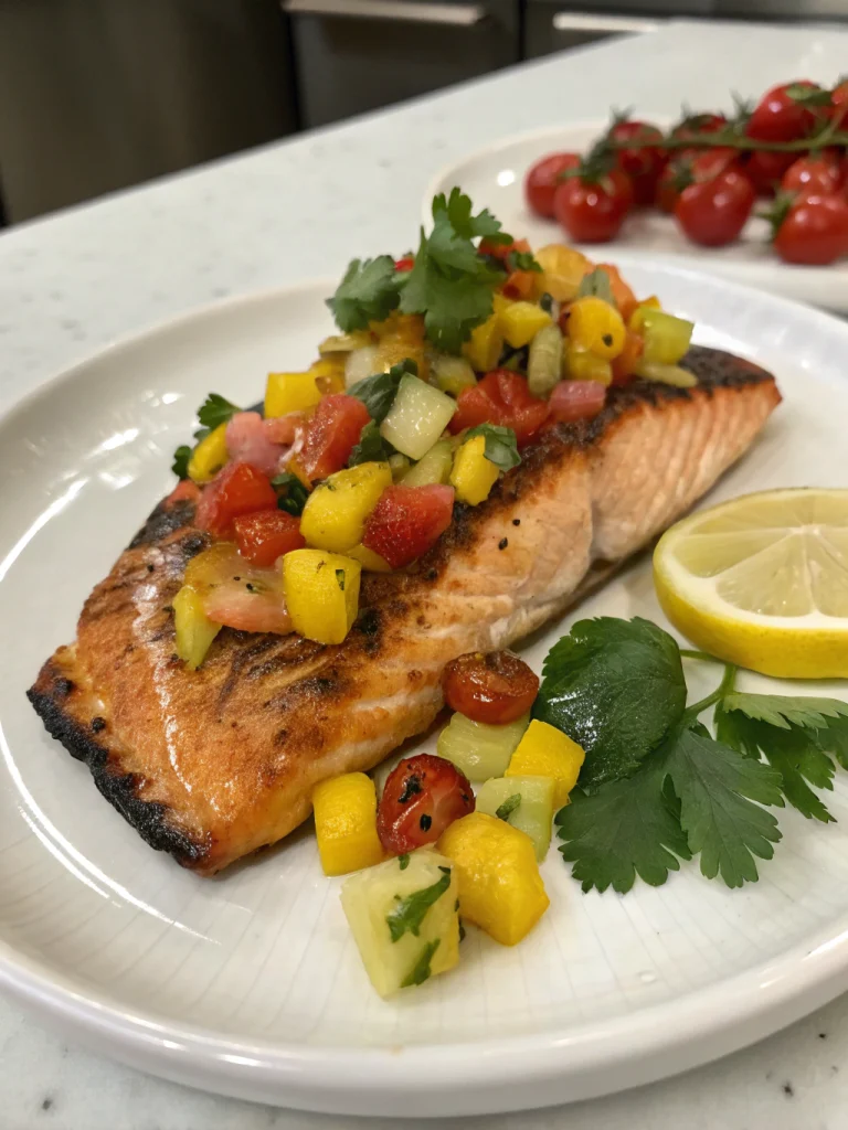 Grilled Salmon Fruit Salsa