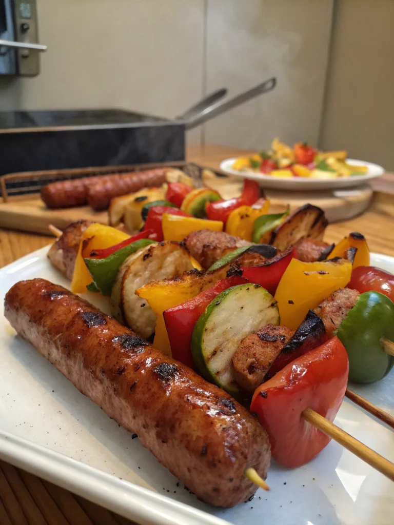 Grilled Sausage Pepper Skewers