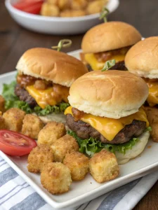 Mini Tater Tot Cheeseburgers