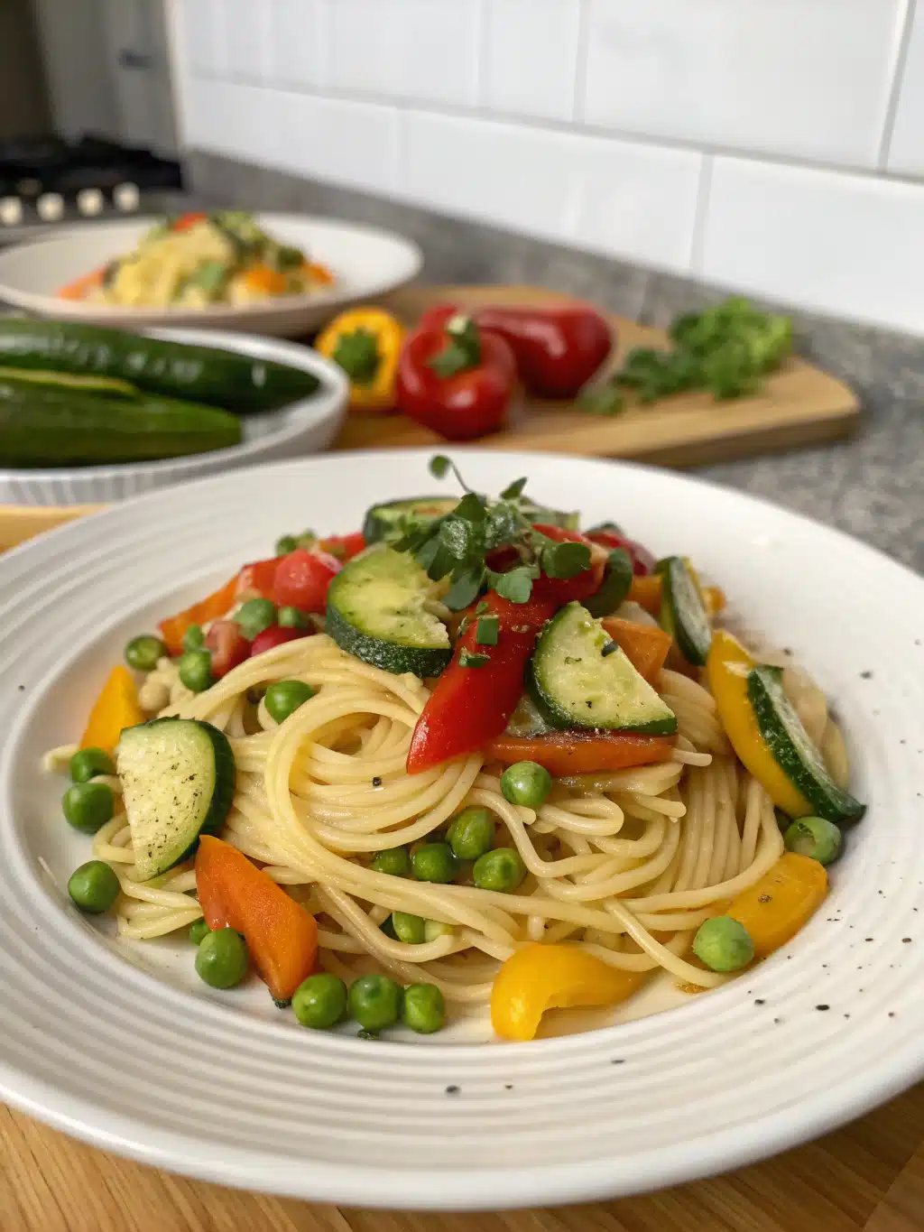 Pasta Primavera Serving