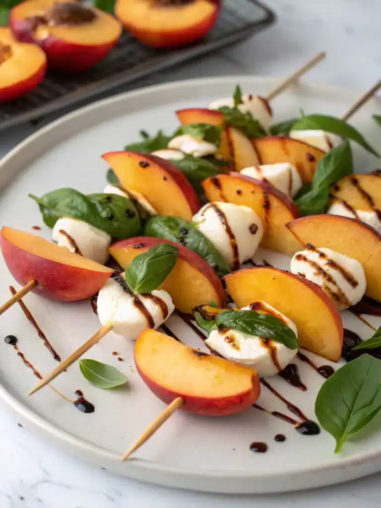 Peach Caprese Skewers